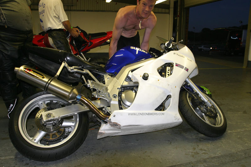SV650 after a run round Brands Indy Circuit